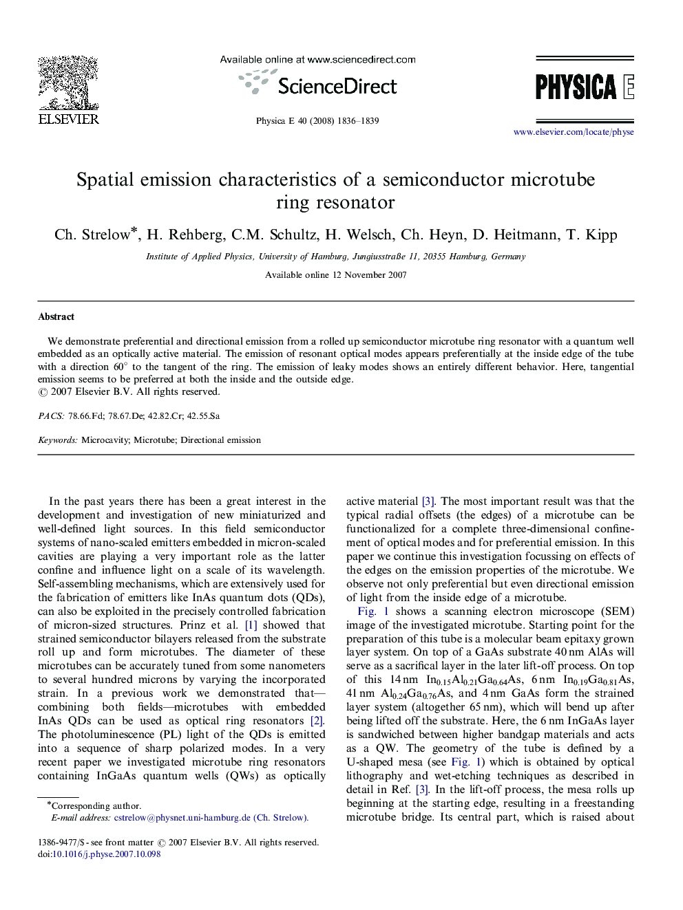 Spatial emission characteristics of a semiconductor microtube ring resonator