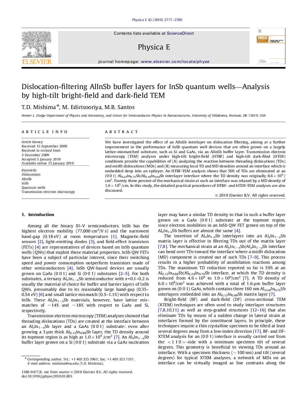 Dislocation-filtering AlInSb buffer layers for InSb quantum wells—Analysis by high-tilt bright-field and dark-field TEM