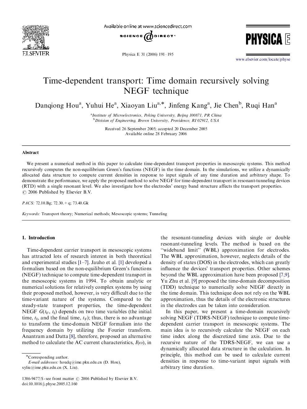 Time-dependent transport: Time domain recursively solving NEGF technique