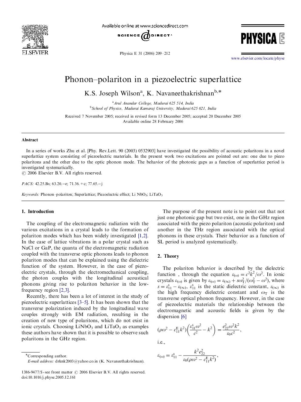 Phonon–polariton in a piezoelectric superlattice