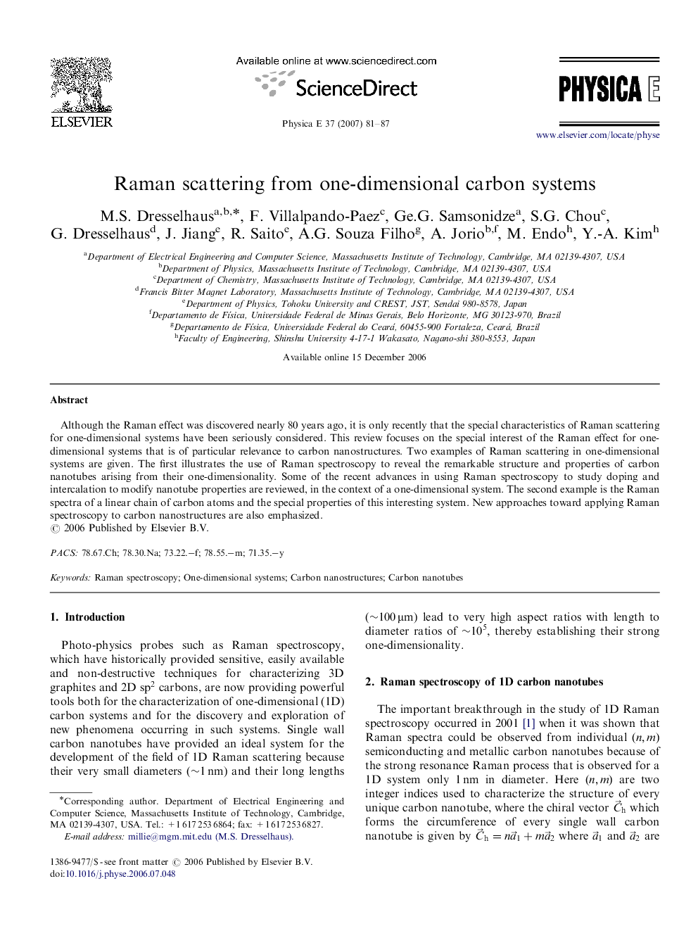 Raman scattering from one-dimensional carbon systems