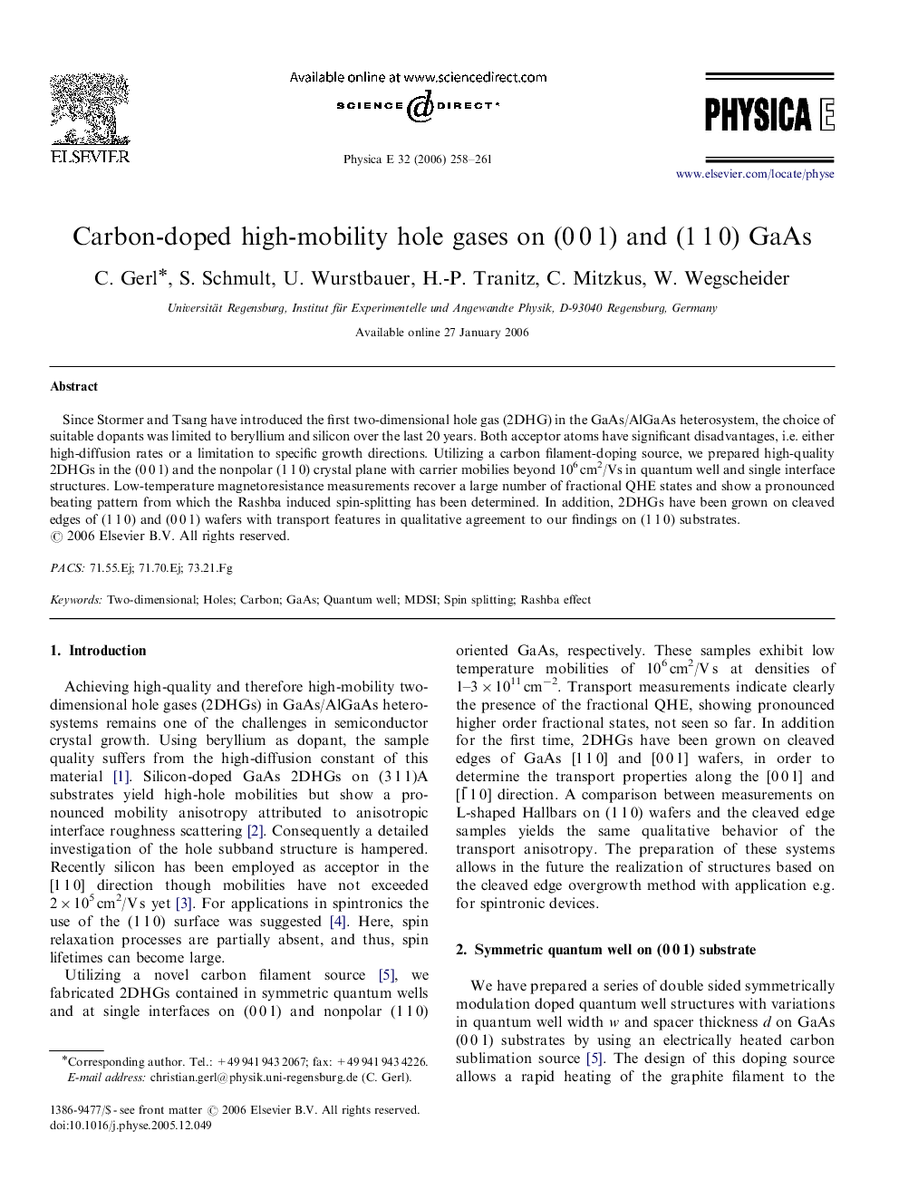 Carbon-doped high-mobility hole gases on (0 0 1) and (1 1 0) GaAs