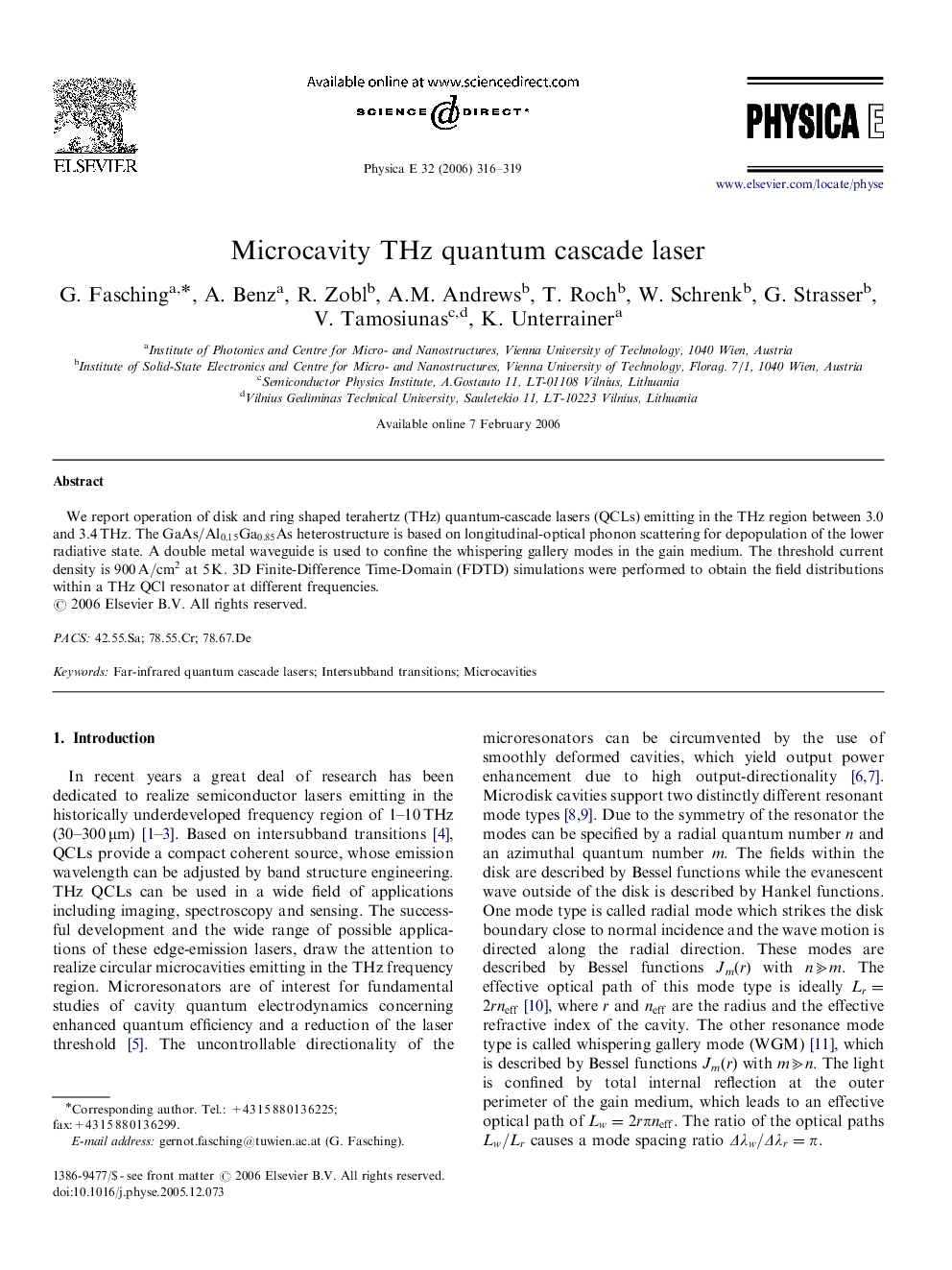 Microcavity THz quantum cascade laser