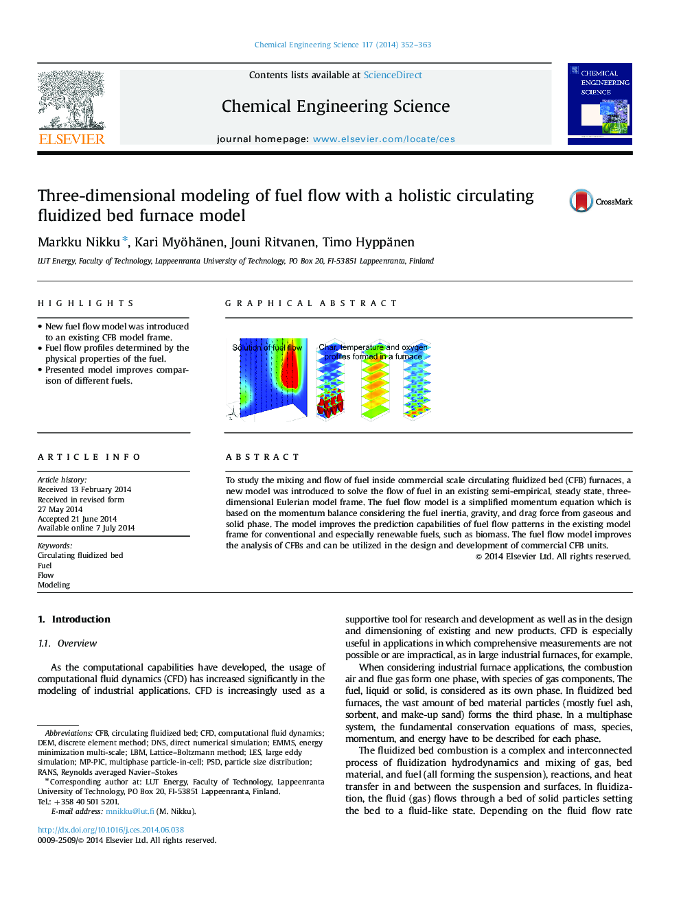 Three-dimensional modeling of fuel flow with a holistic circulating fluidized bed furnace model