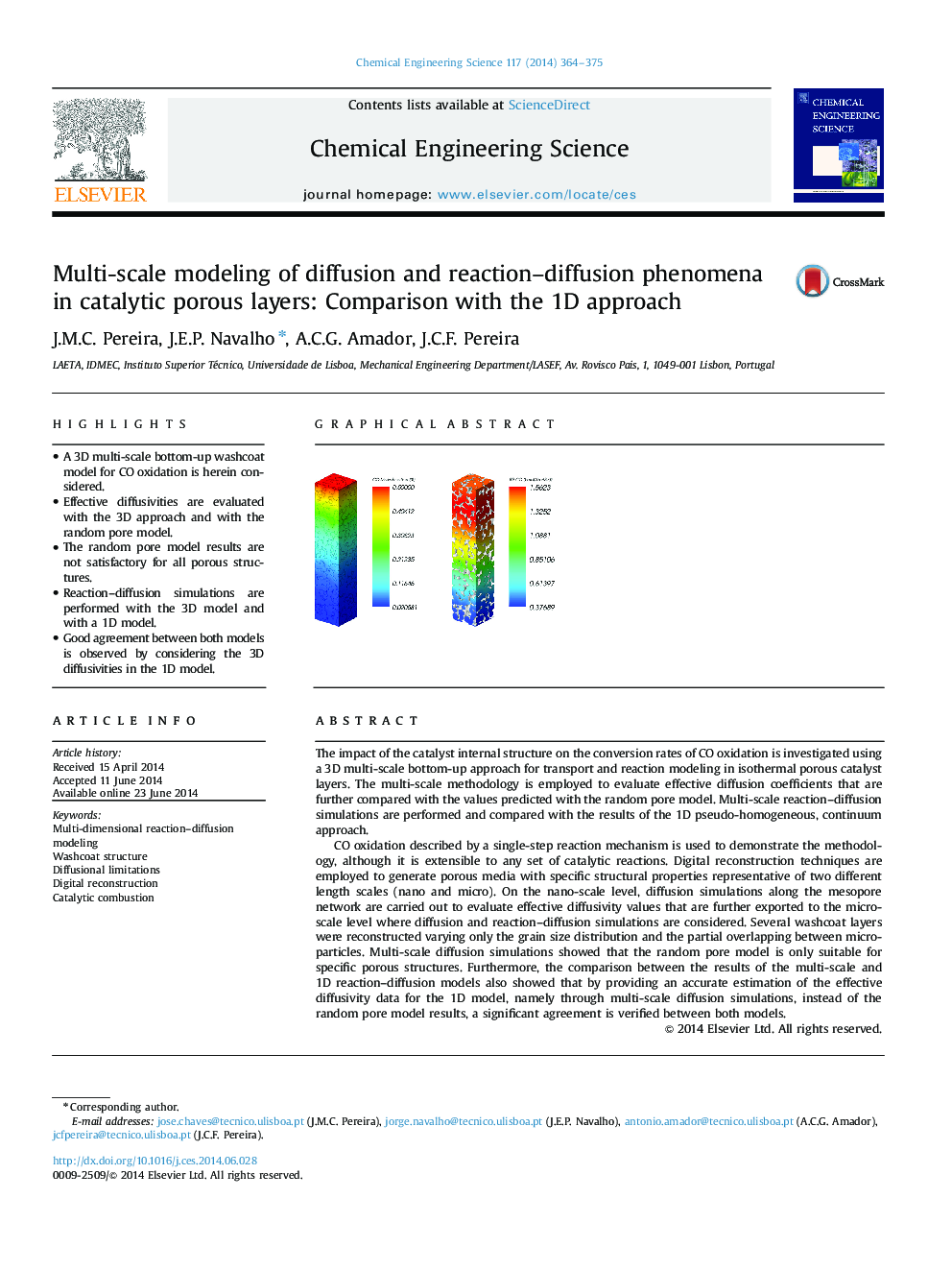 Multi-scale modeling of diffusion and reaction–diffusion phenomena in catalytic porous layers: Comparison with the 1D approach