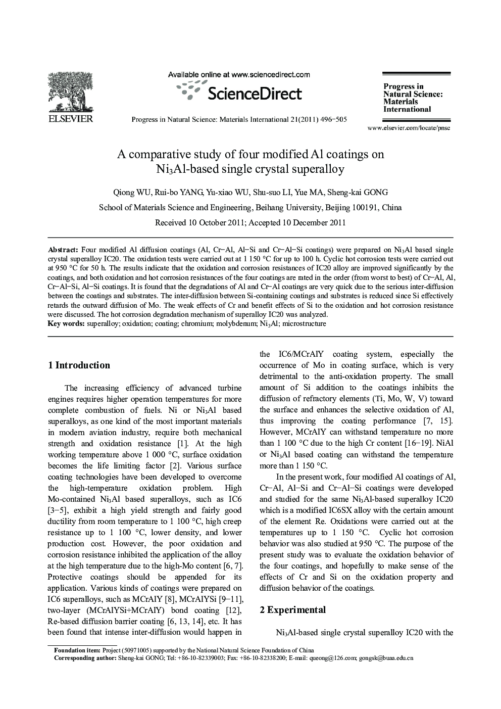 A comparative study of four modified Al coatings on Ni3Al-based single crystal superalloy 