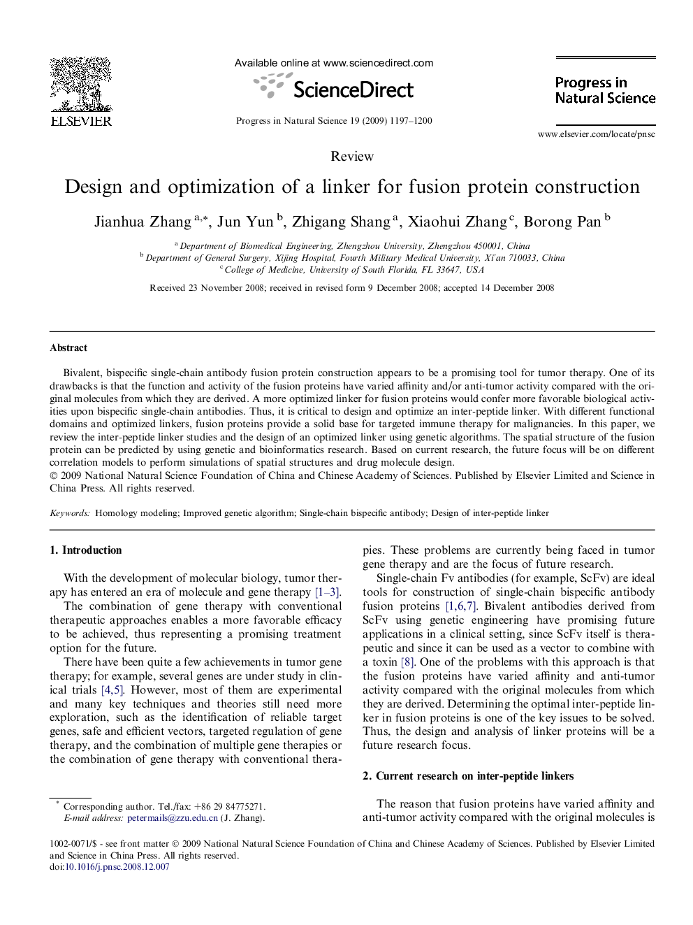 Design and optimization of a linker for fusion protein construction