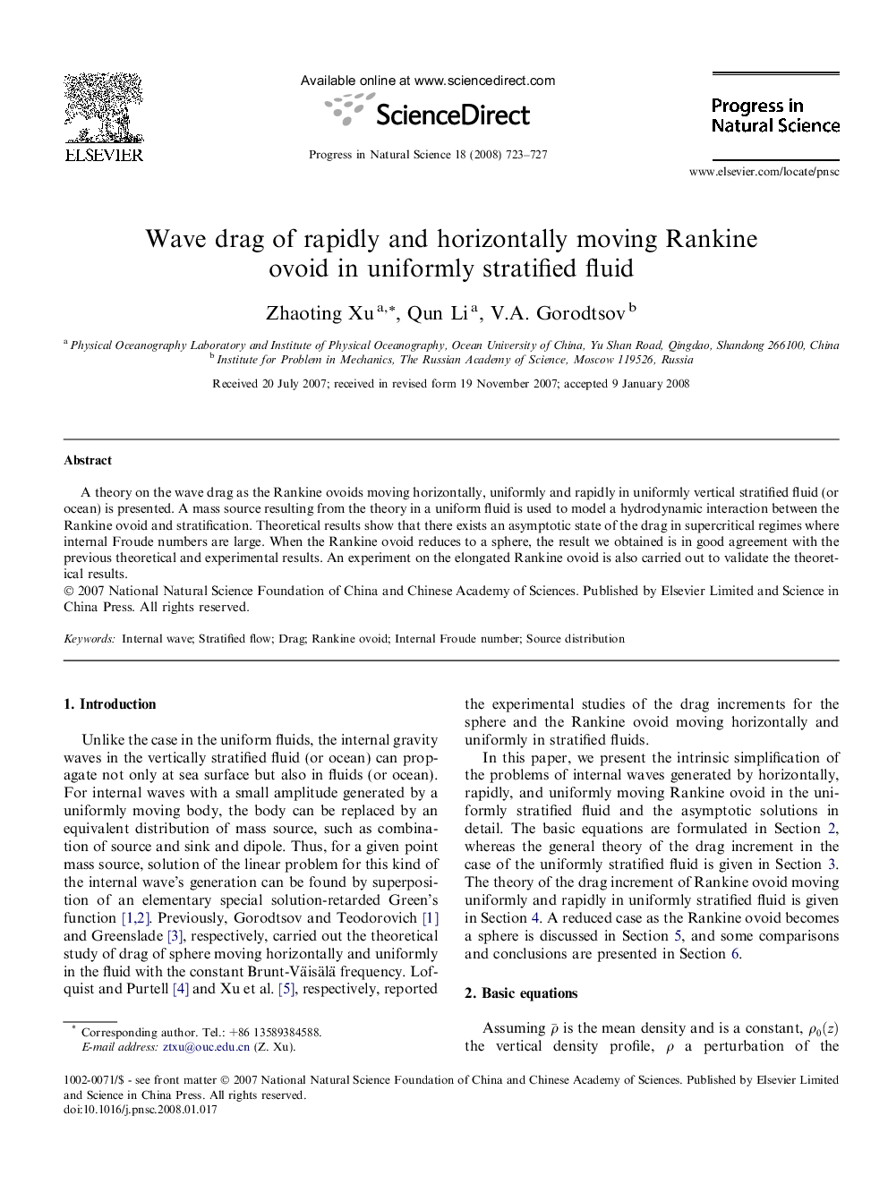 Wave drag of rapidly and horizontally moving Rankine ovoid in uniformly stratified fluid