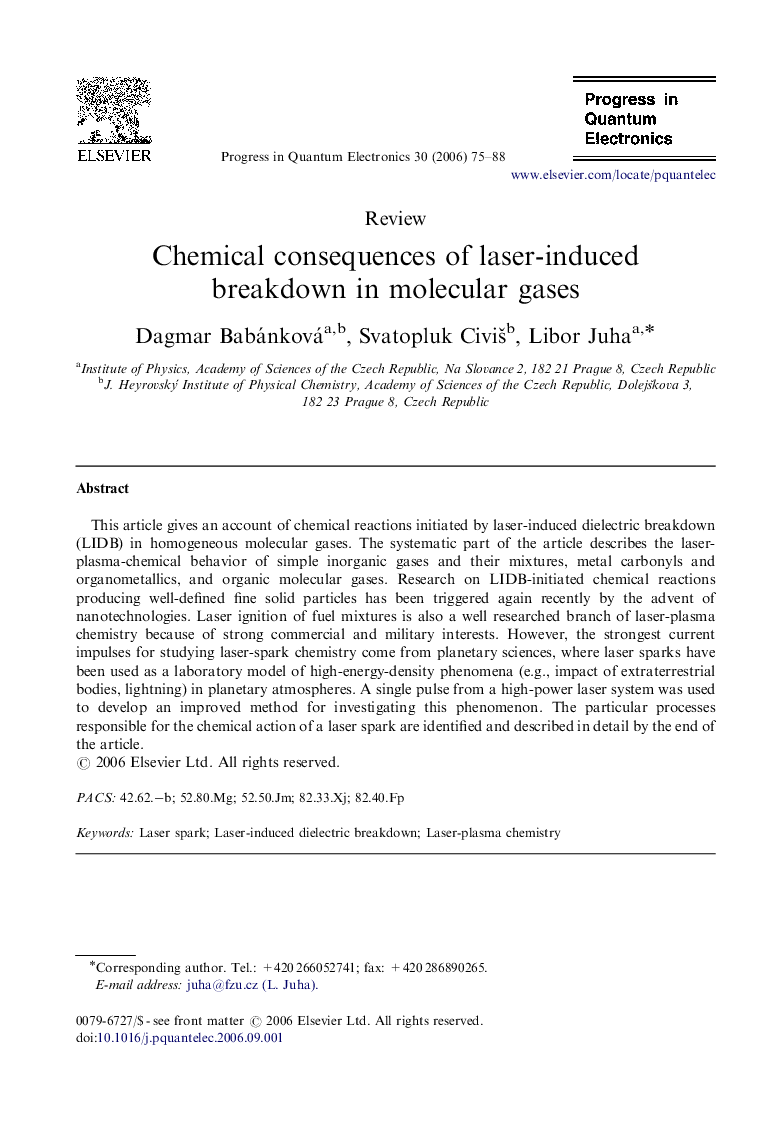 Chemical consequences of laser-induced breakdown in molecular gases