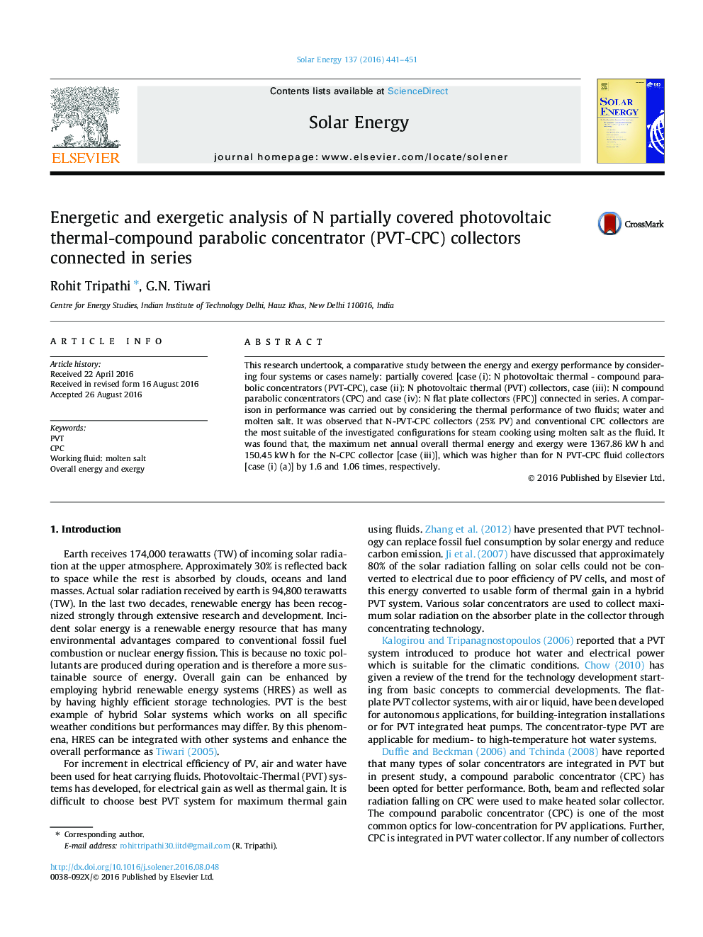 Energetic and exergetic analysis of N partially covered photovoltaic thermal-compound parabolic concentrator (PVT-CPC) collectors connected in series