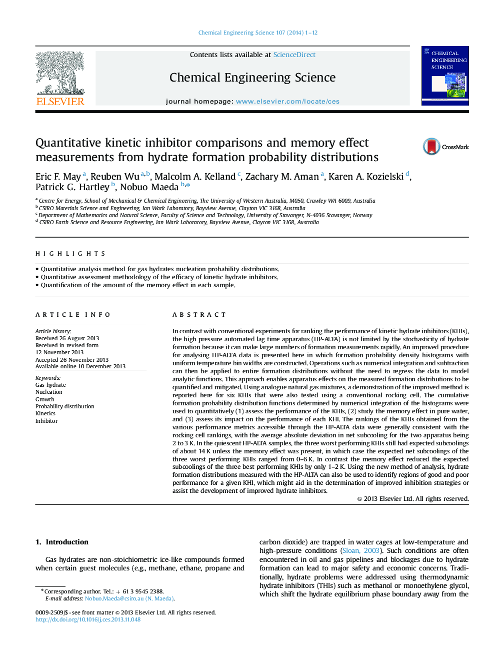 Quantitative kinetic inhibitor comparisons and memory effect measurements from hydrate formation probability distributions