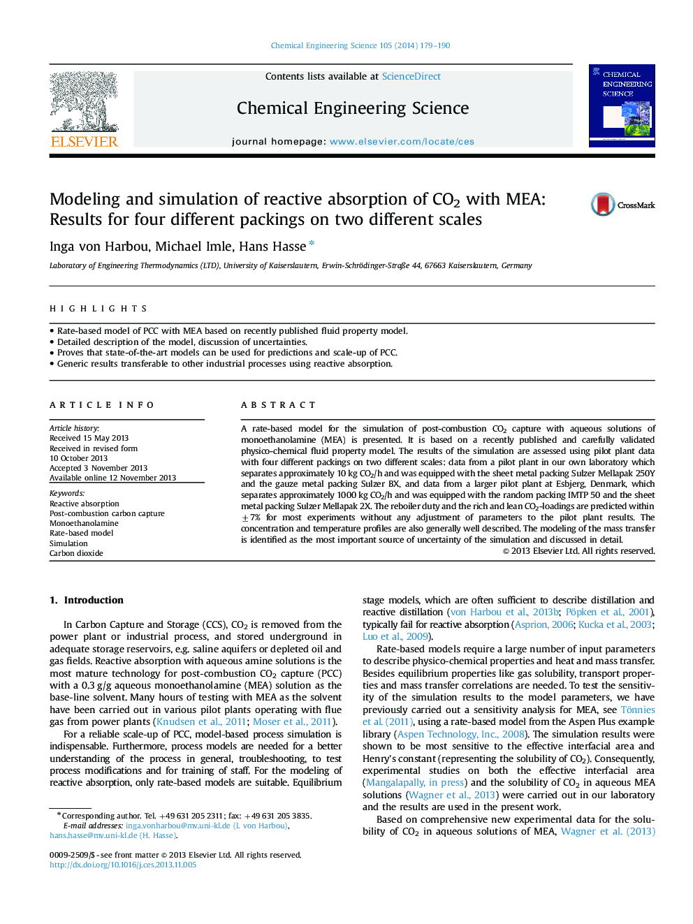 Modeling and simulation of reactive absorption of CO2 with MEA: Results for four different packings on two different scales