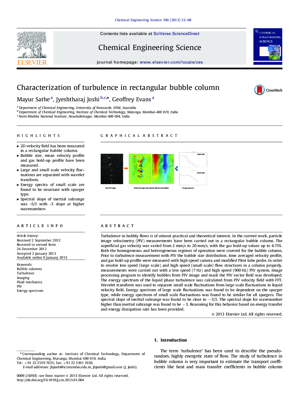 Characterization of turbulence in rectangular bubble column