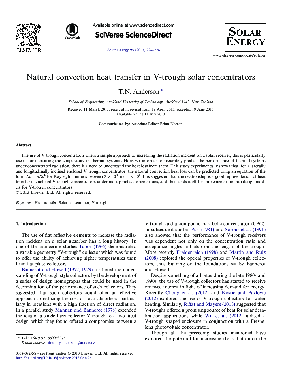 Natural convection heat transfer in V-trough solar concentrators