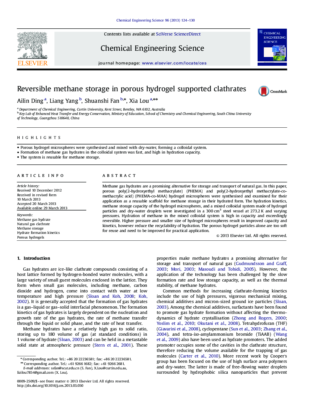 Reversible methane storage in porous hydrogel supported clathrates