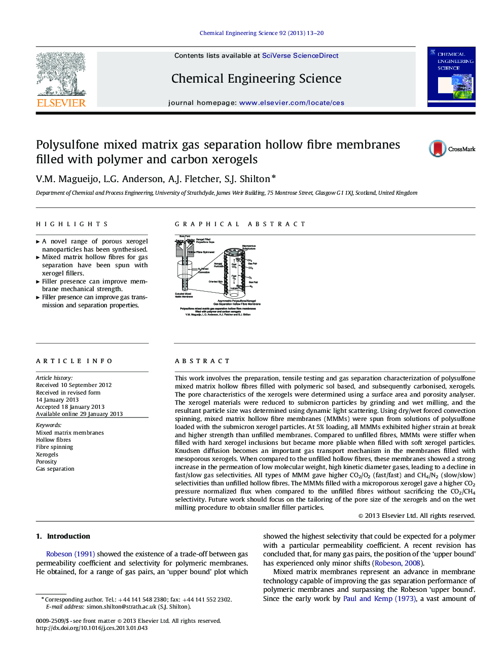 Polysulfone mixed matrix gas separation hollow fibre membranes filled with polymer and carbon xerogels