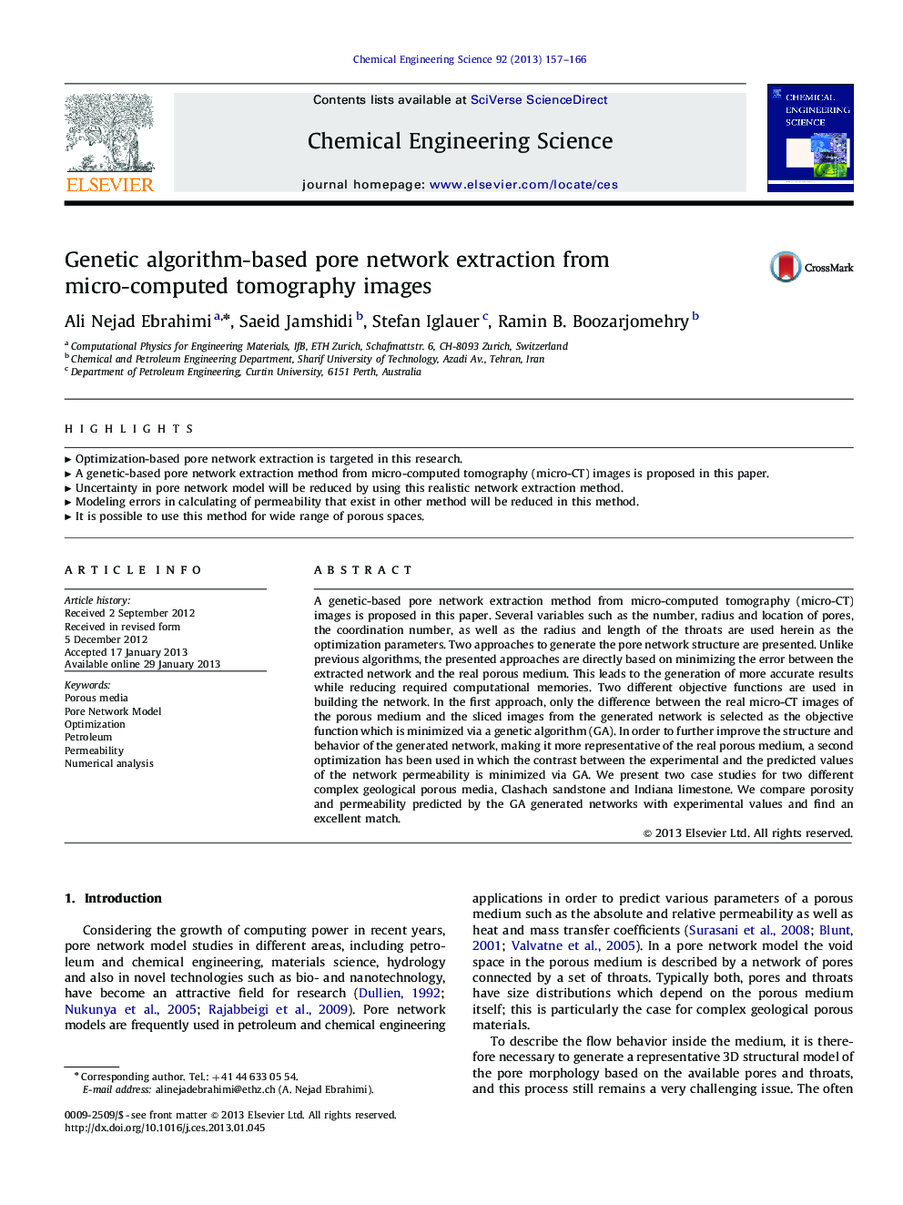 Genetic algorithm-based pore network extraction from micro-computed tomography images