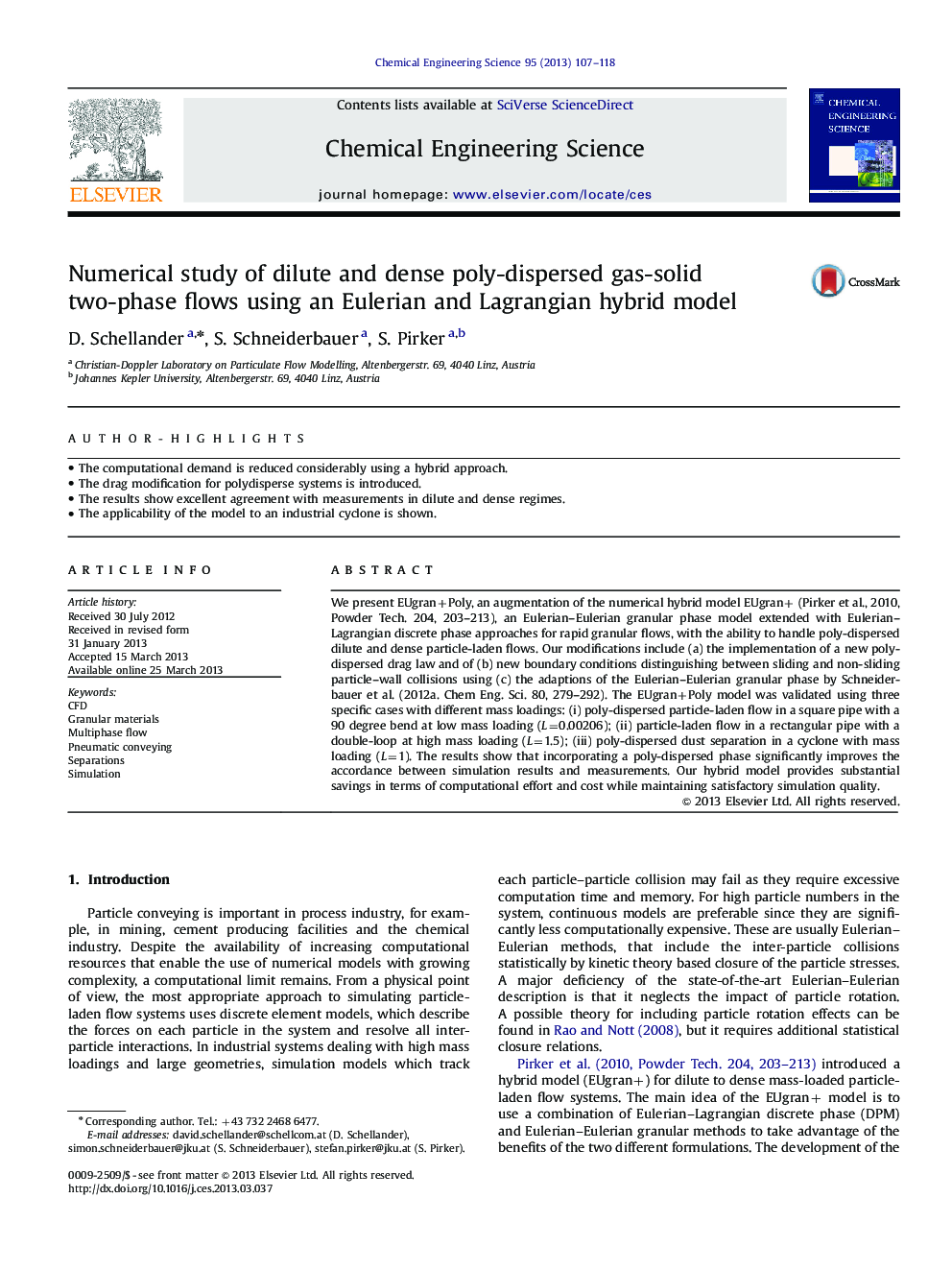 Numerical study of dilute and dense poly-dispersed gas-solid two-phase flows using an Eulerian and Lagrangian hybrid model