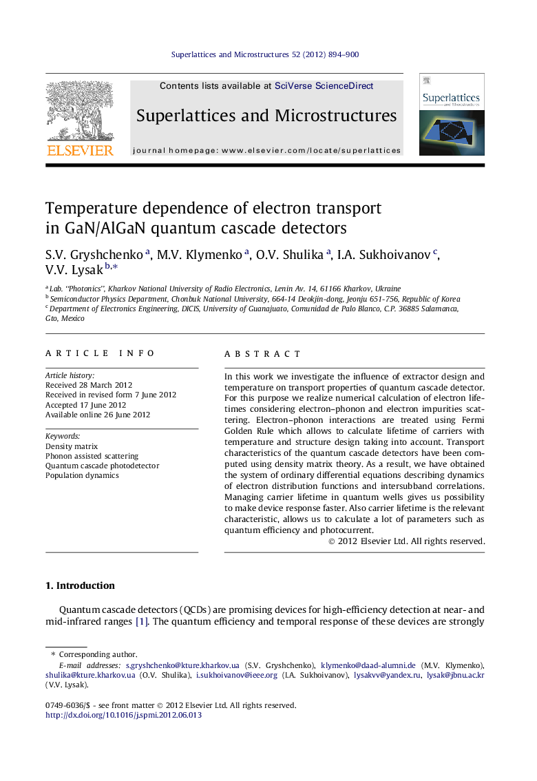 Temperature dependence of electron transport in GaN/AlGaN quantum cascade detectors