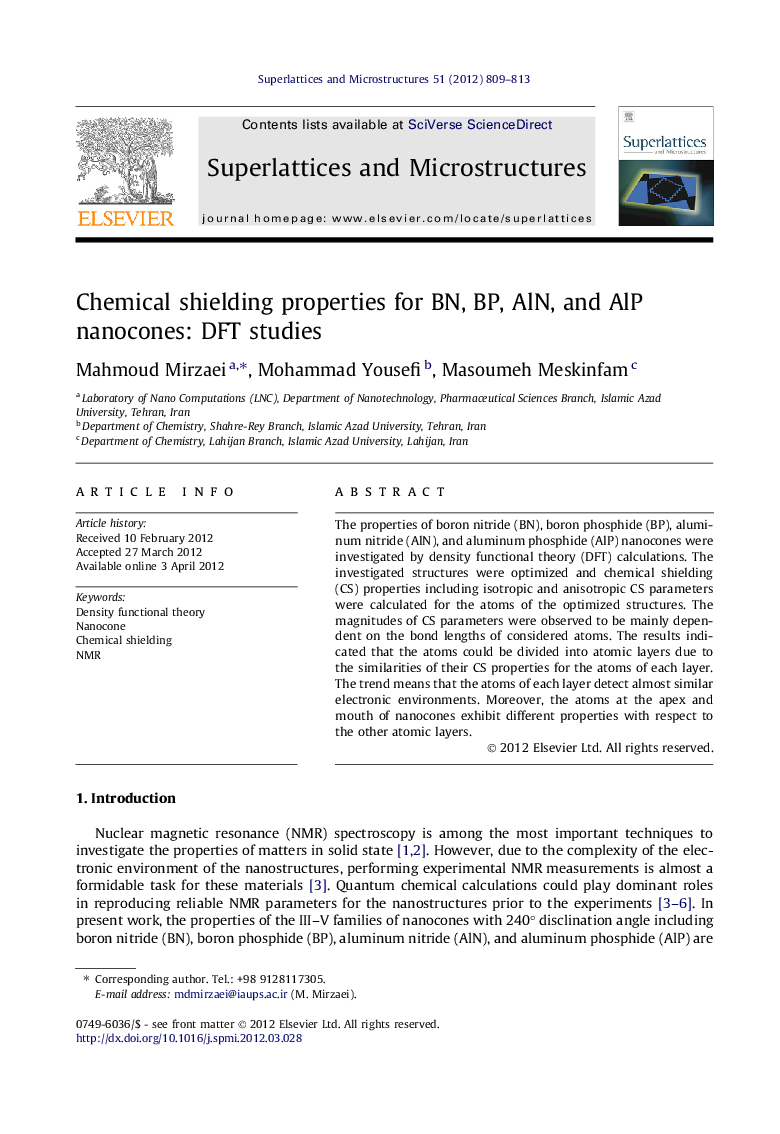 Chemical shielding properties for BN, BP, AlN, and AlP nanocones: DFT studies