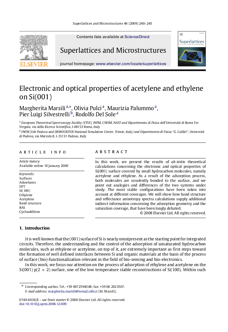 Electronic and optical properties of acetylene and ethylene on Si(001)