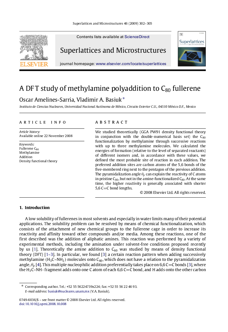 A DF T study of methylamine polyaddition to C80 fullerene