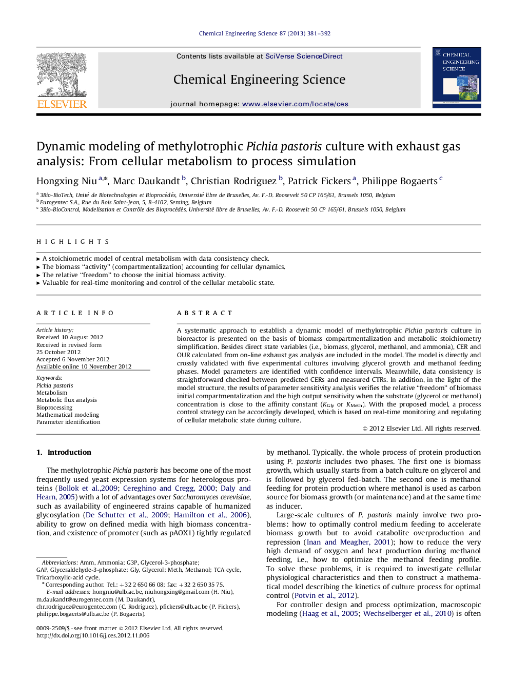 Dynamic modeling of methylotrophic Pichia pastoris culture with exhaust gas analysis: From cellular metabolism to process simulation