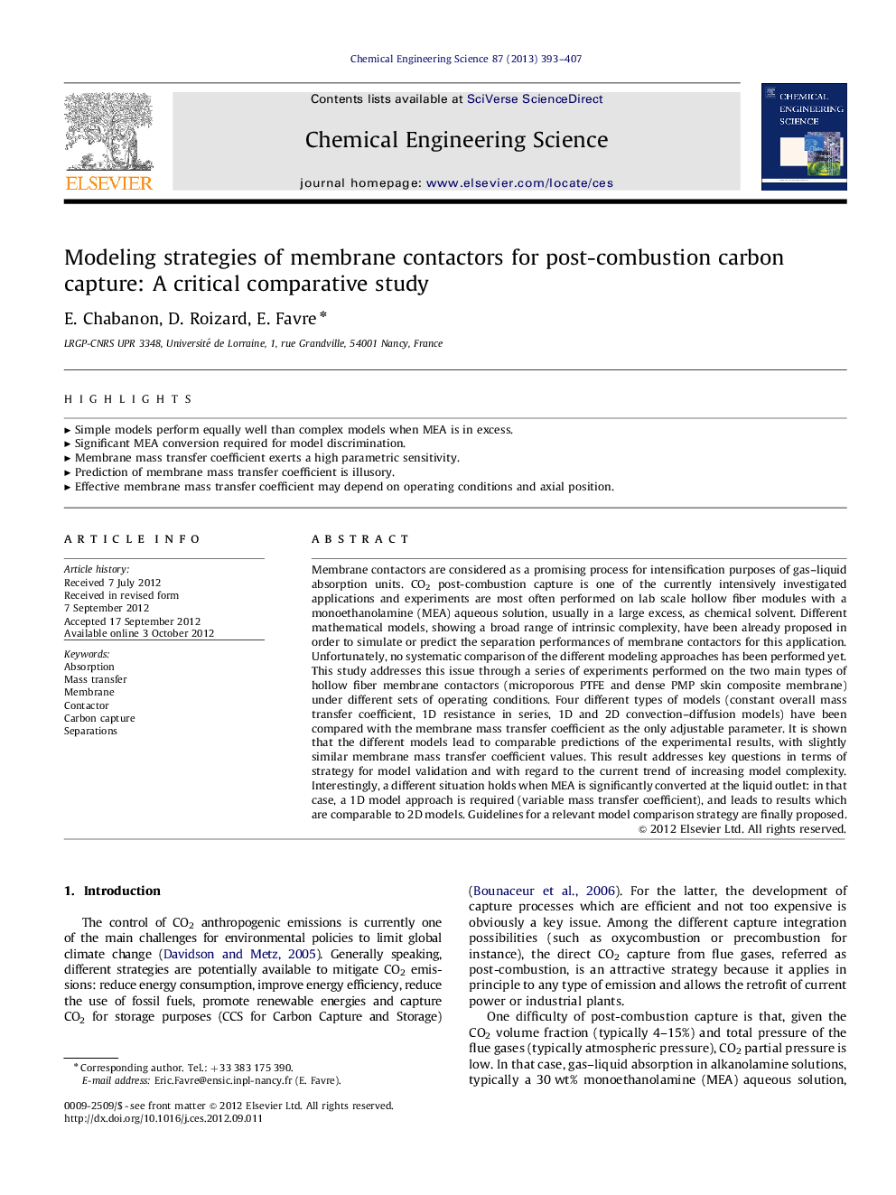 Modeling strategies of membrane contactors for post-combustion carbon capture: A critical comparative study