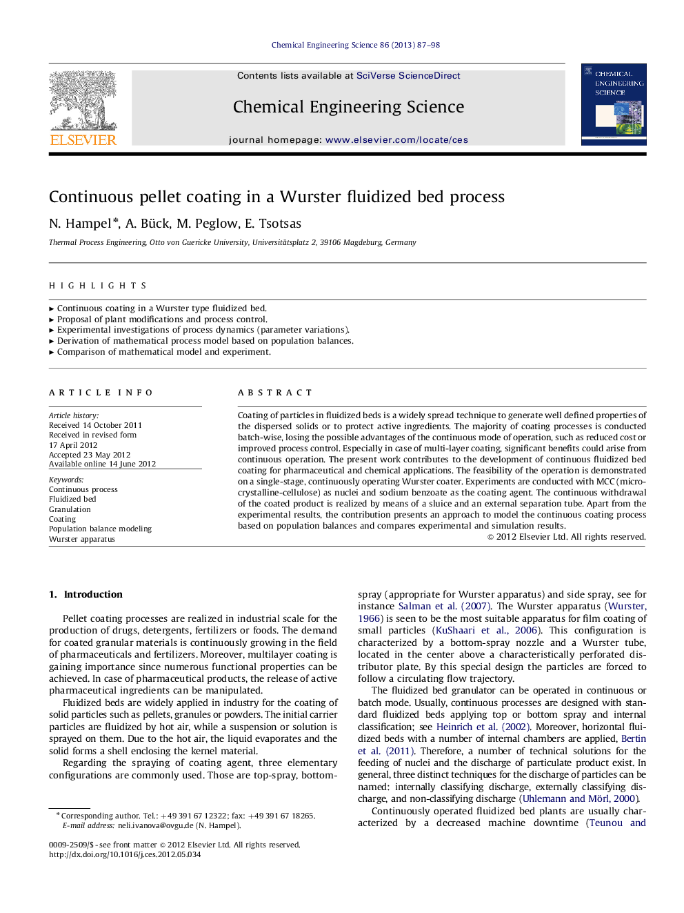 Continuous pellet coating in a Wurster fluidized bed process