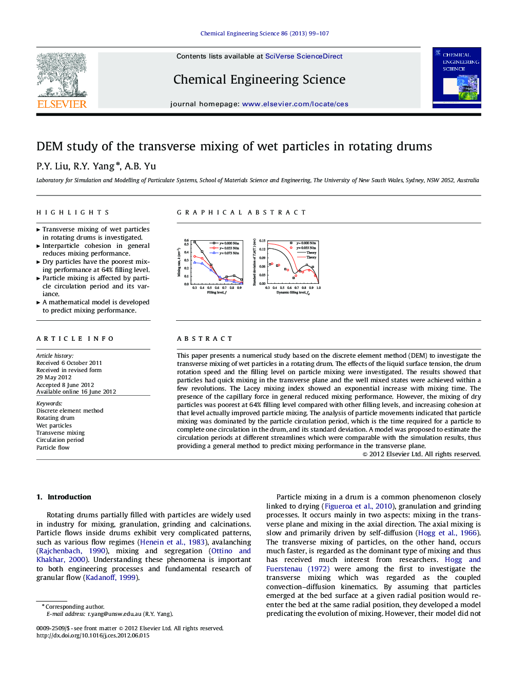 DEM study of the transverse mixing of wet particles in rotating drums