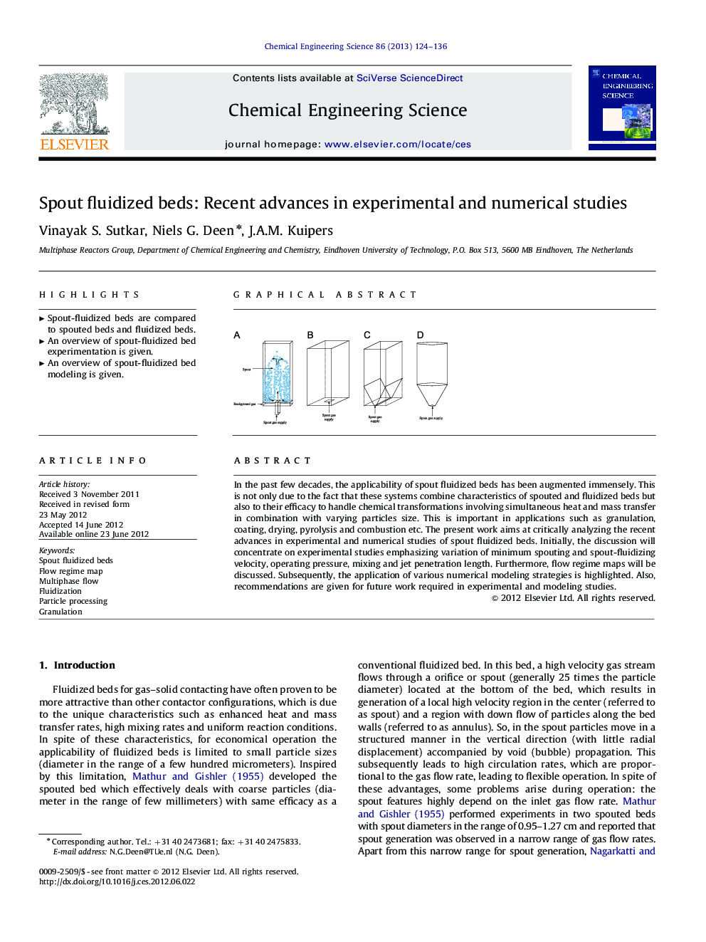 Spout fluidized beds: Recent advances in experimental and numerical studies