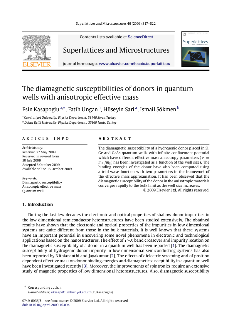 The diamagnetic susceptibilities of donors in quantum wells with anisotropic effective mass