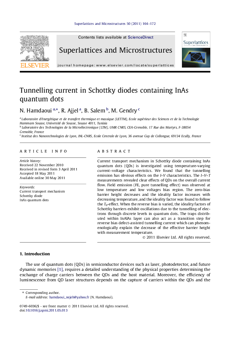 Tunnelling current in Schottky diodes containing InAs quantum dots