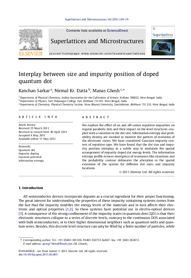 Interplay between size and impurity position of doped quantum dot