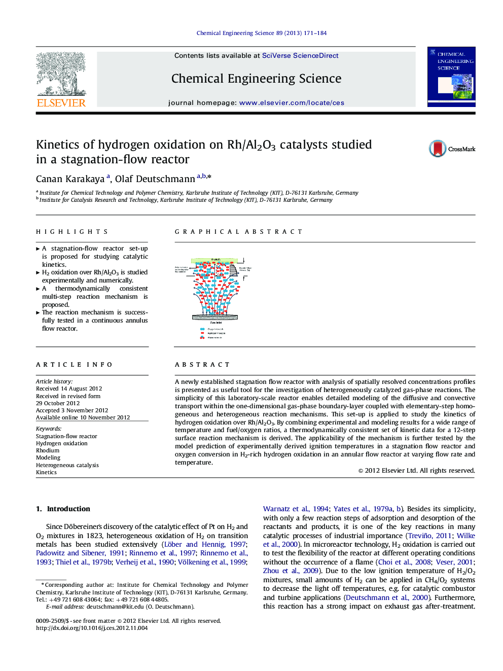 Kinetics of hydrogen oxidation on Rh/Al2O3 catalysts studied in a stagnation-flow reactor