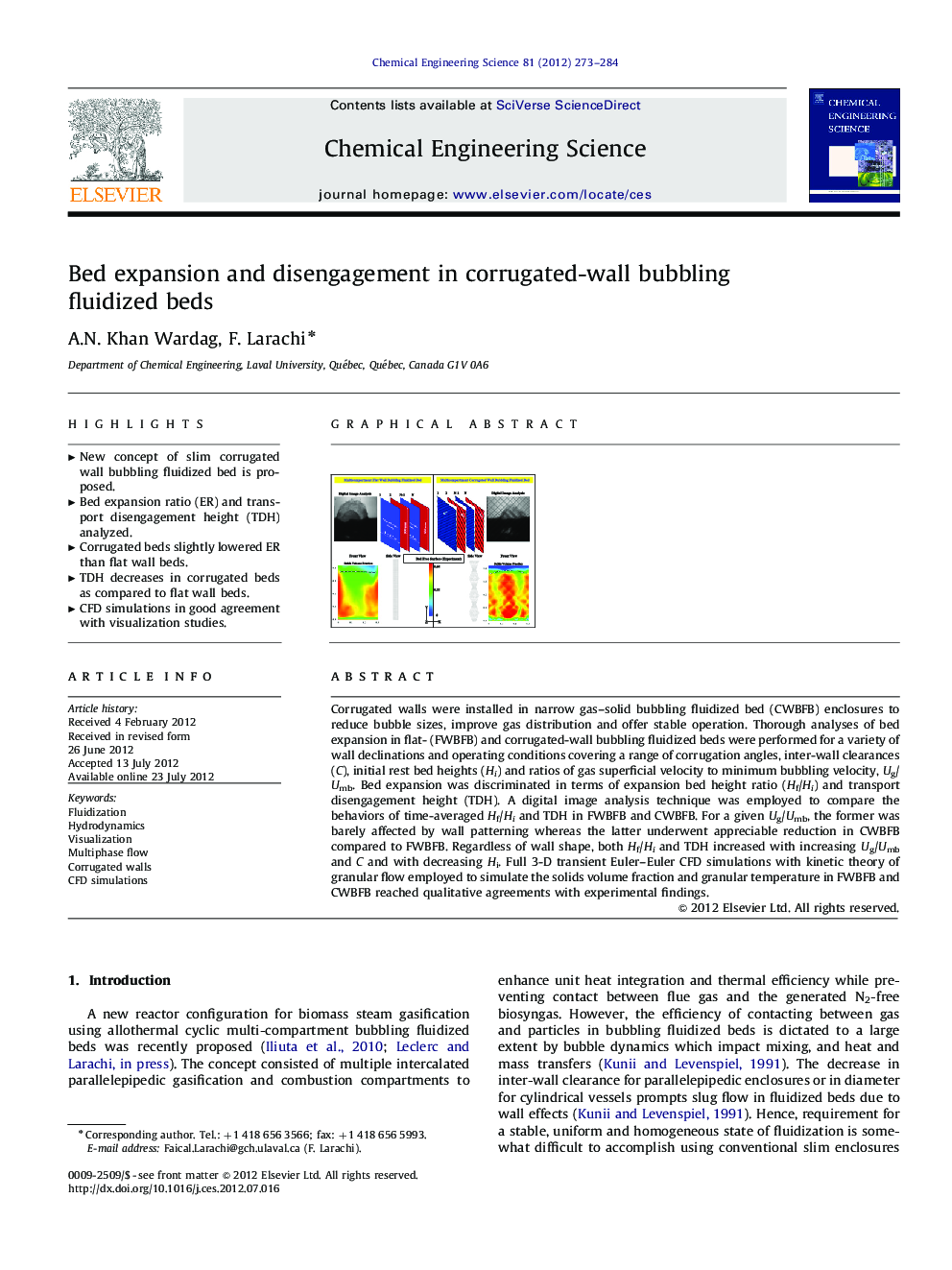 Bed expansion and disengagement in corrugated-wall bubbling fluidized beds