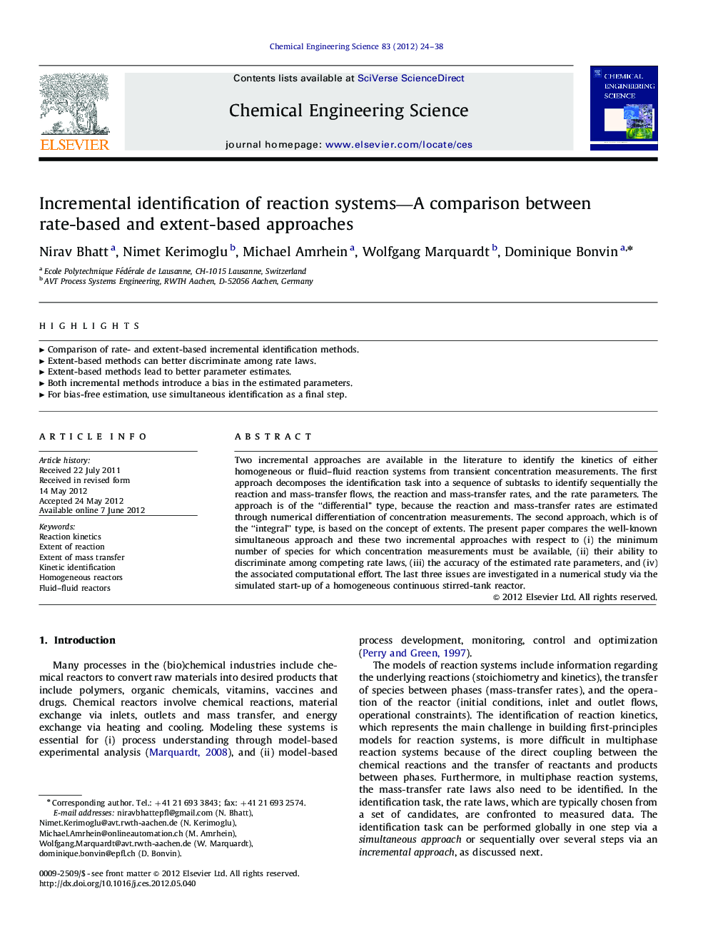 Incremental identification of reaction systems—A comparison between rate-based and extent-based approaches