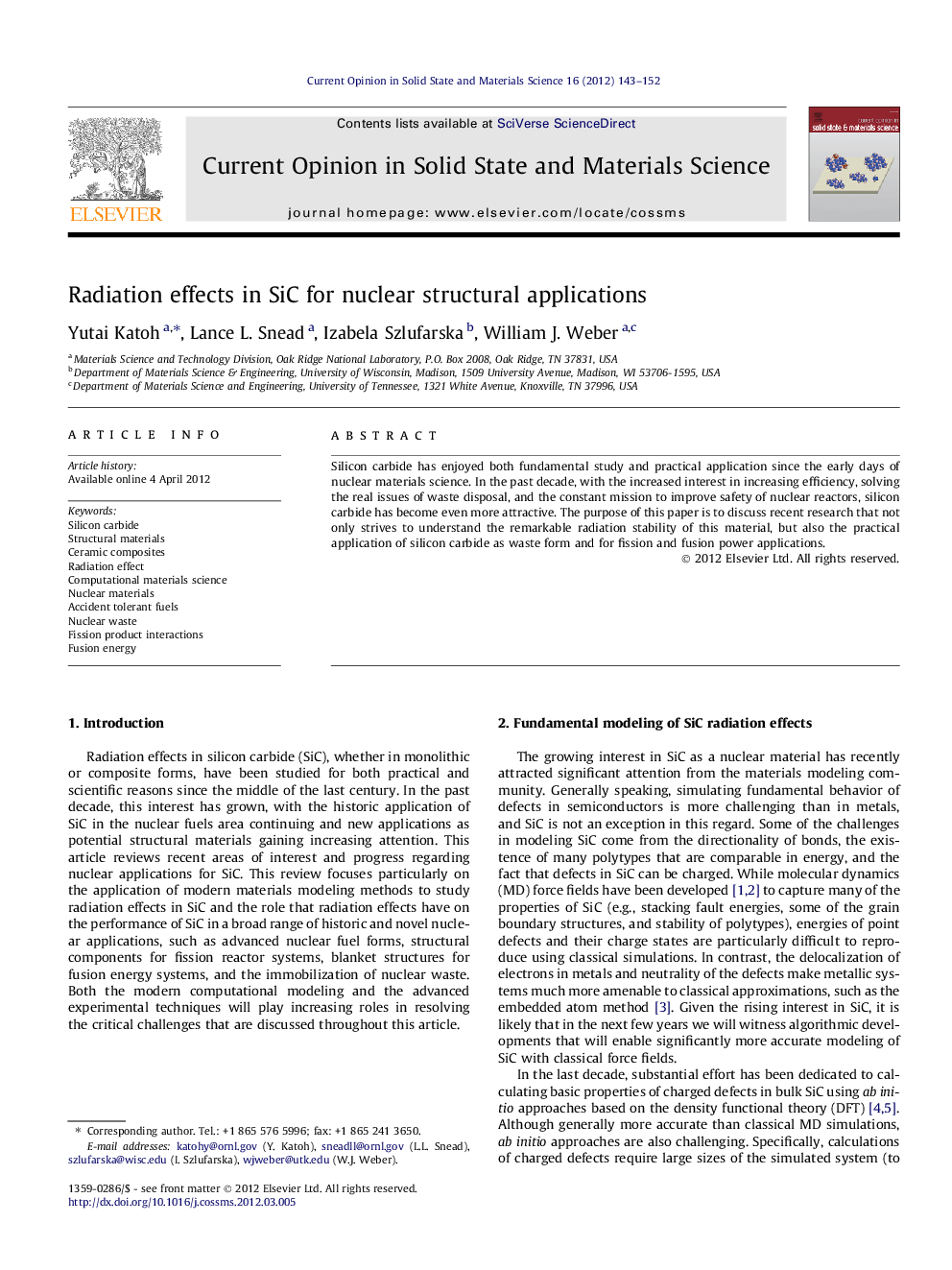 Radiation effects in SiC for nuclear structural applications