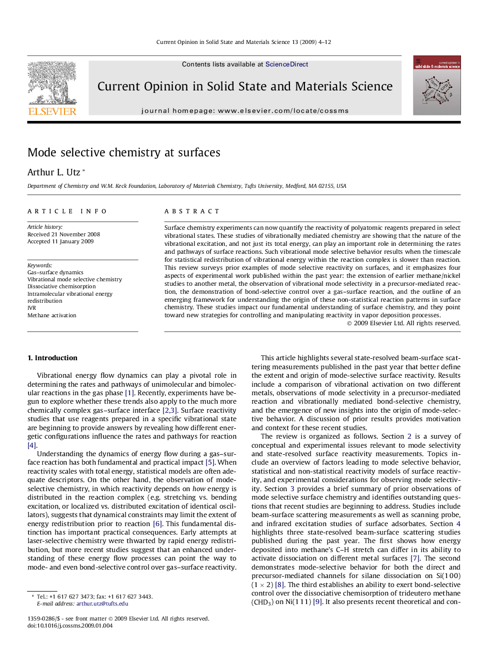 Mode selective chemistry at surfaces