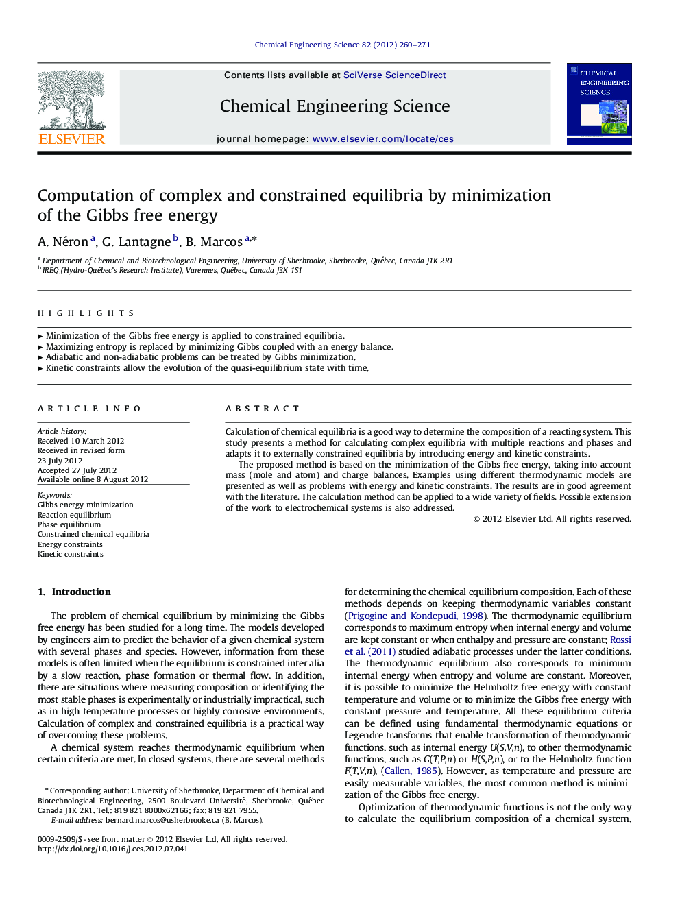 Computation of complex and constrained equilibria by minimization of the Gibbs free energy