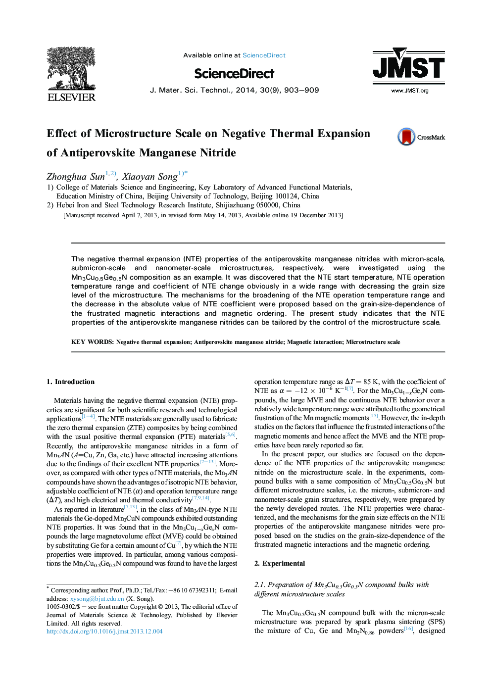 Effect of Microstructure Scale on Negative Thermal Expansion of Antiperovskite Manganese Nitride