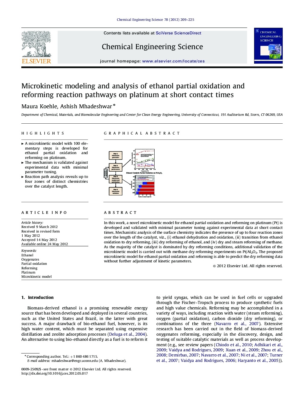 Microkinetic modeling and analysis of ethanol partial oxidation and reforming reaction pathways on platinum at short contact times