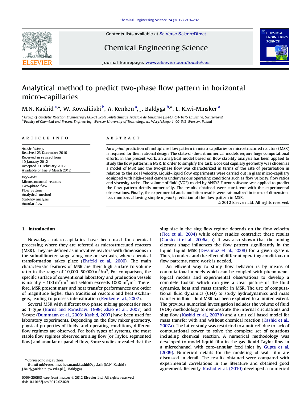 Analytical method to predict two-phase flow pattern in horizontal micro-capillaries