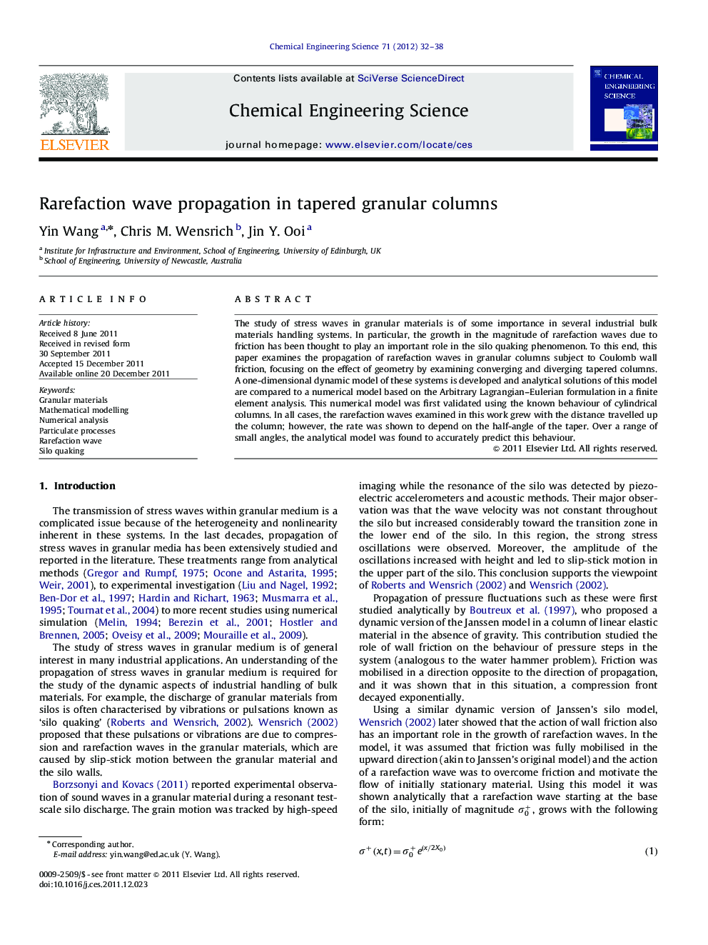 Rarefaction wave propagation in tapered granular columns