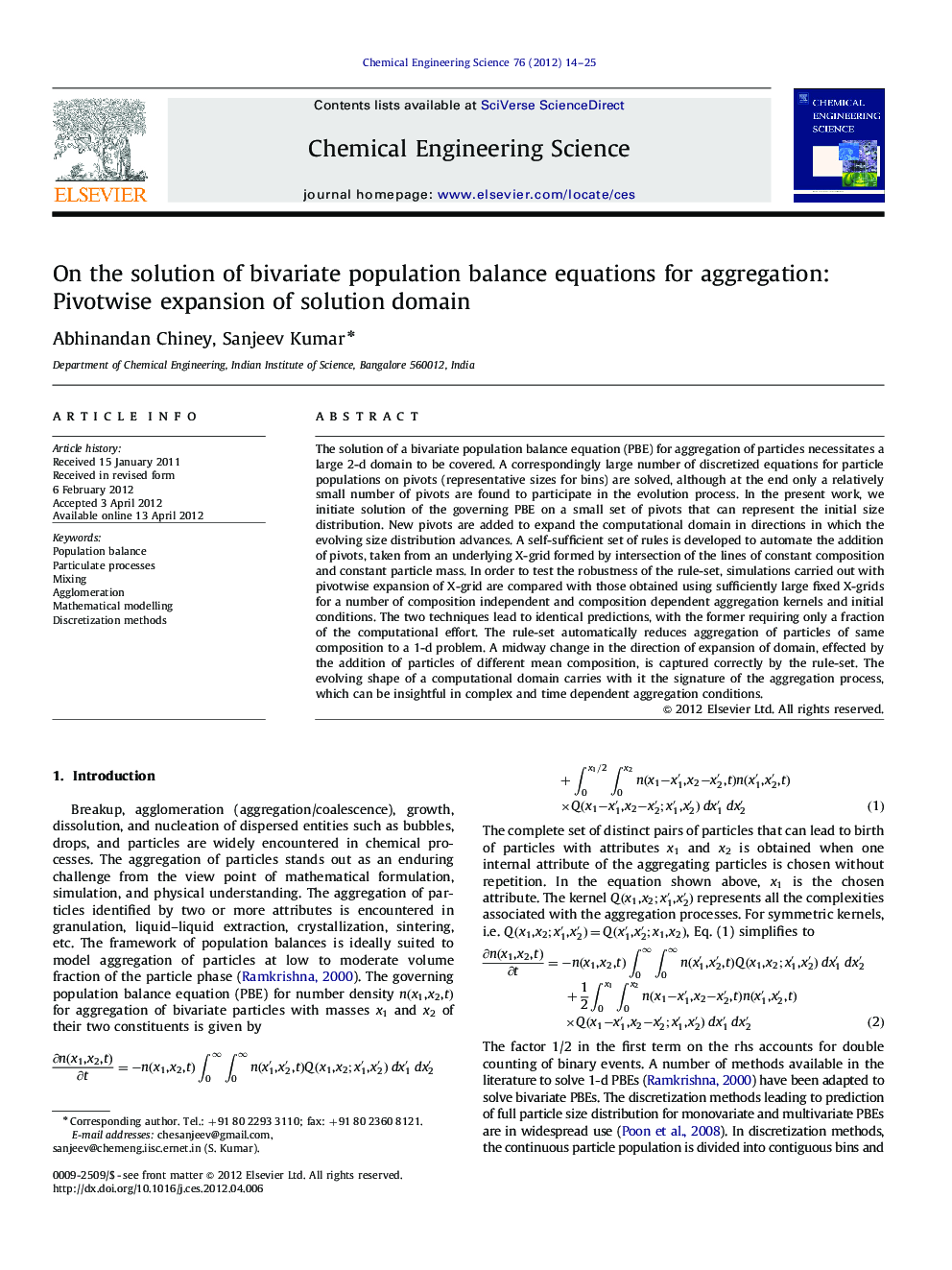 On the solution of bivariate population balance equations for aggregation: Pivotwise expansion of solution domain