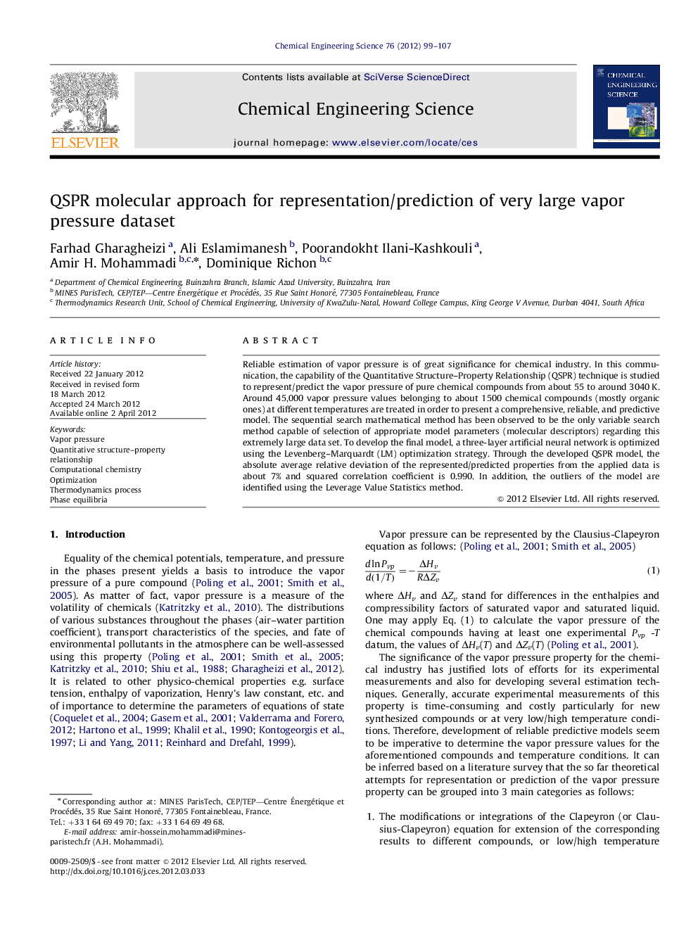 QSPR molecular approach for representation/prediction of very large vapor pressure dataset