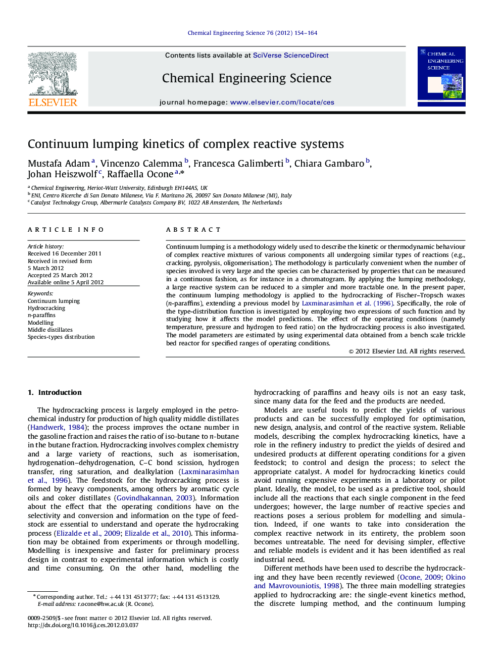 Continuum lumping kinetics of complex reactive systems