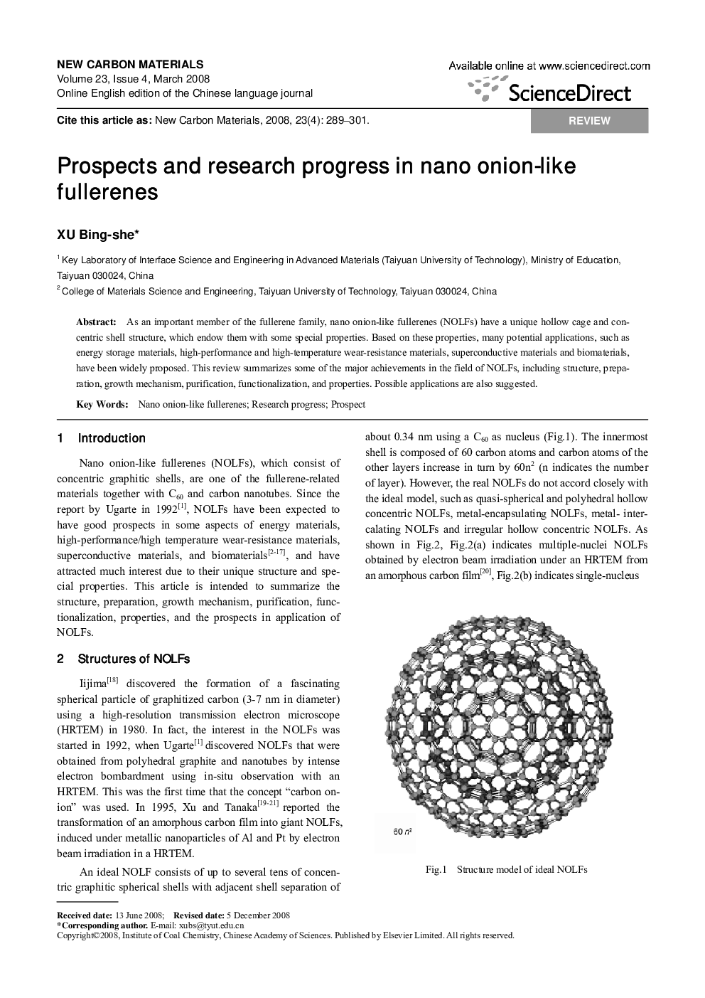 Prospects and research progress in nano onion-like fullerenes