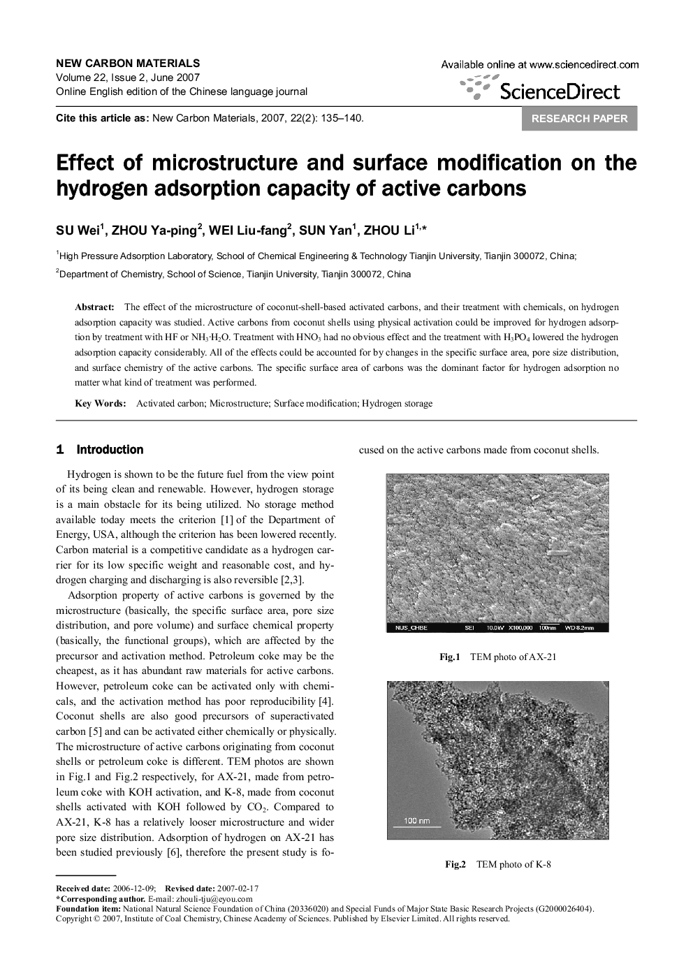 Effect of microstructure and surface modification on the hydrogen adsorption capacity of active carbons 