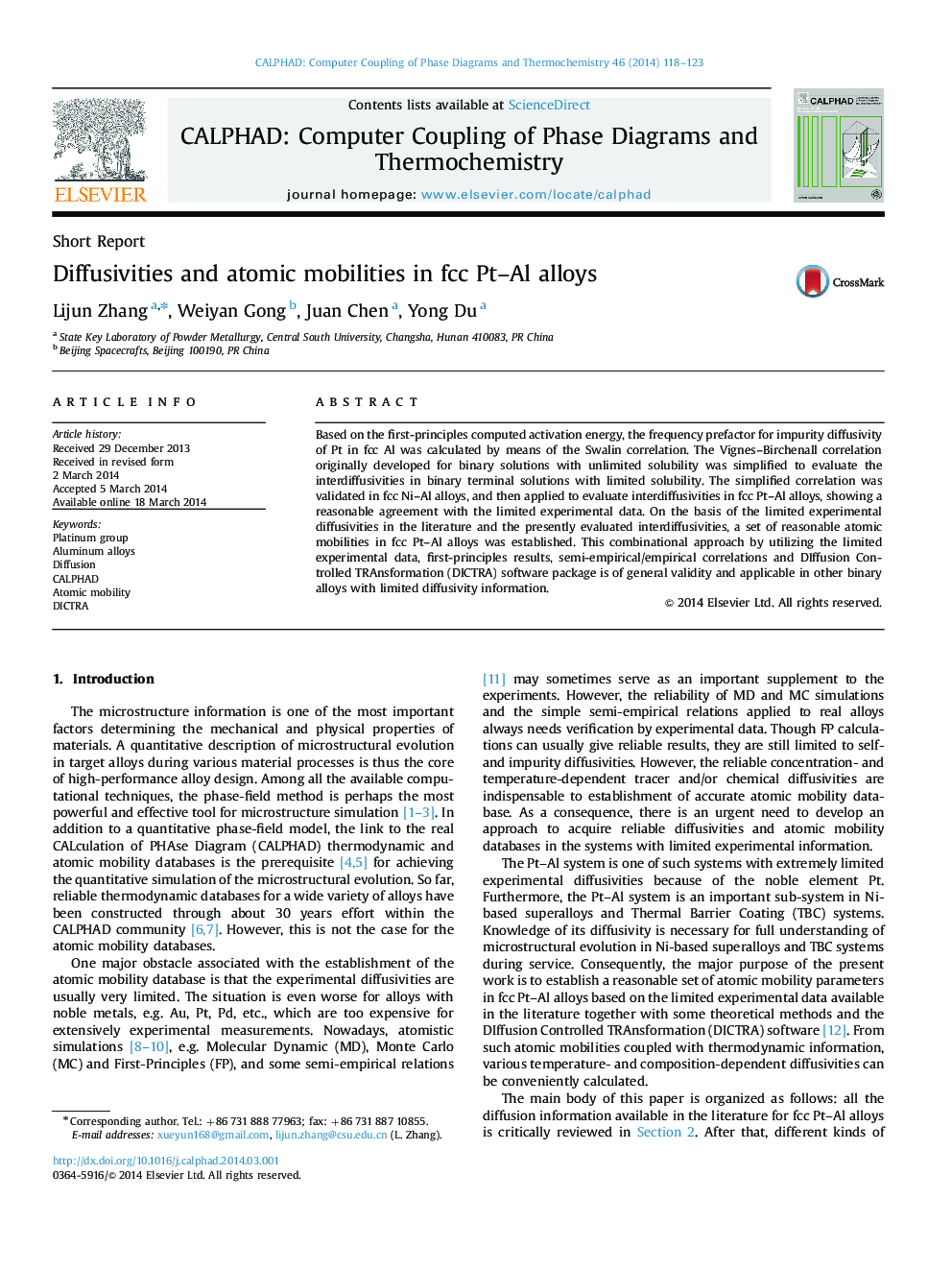 Diffusivities and atomic mobilities in fcc Pt-Al alloys